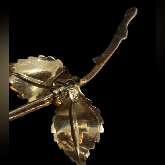 Vintage Giovanni Yellow Rose Brooch Gold-tone - Picture 7 of 9